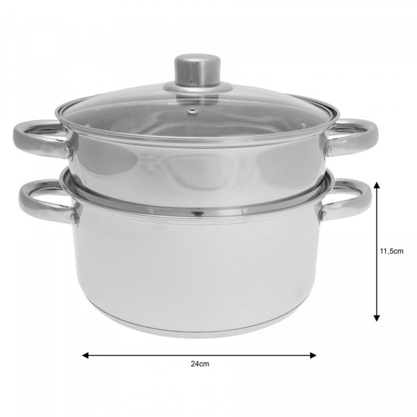 Каструлі для пароварки 5.0л 24см 3шт KiNGHOFF KH-3318