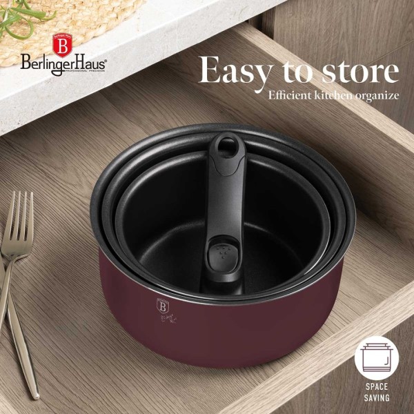 НАБІР ТИТАНОВОГО ПОСУДУ З 12 ПРЕДМЕТІВ BERLINGER HAUS BH-8250 LEONARDO