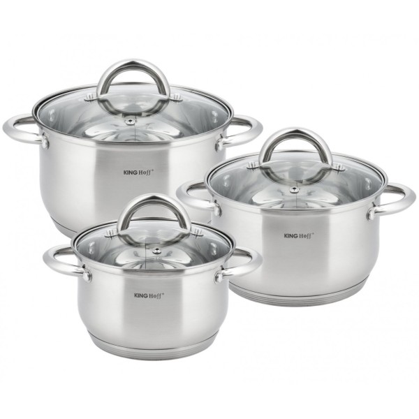KiNGHOFF СРІБЛИВИЙ 6 ГОРЩОК KH-4447