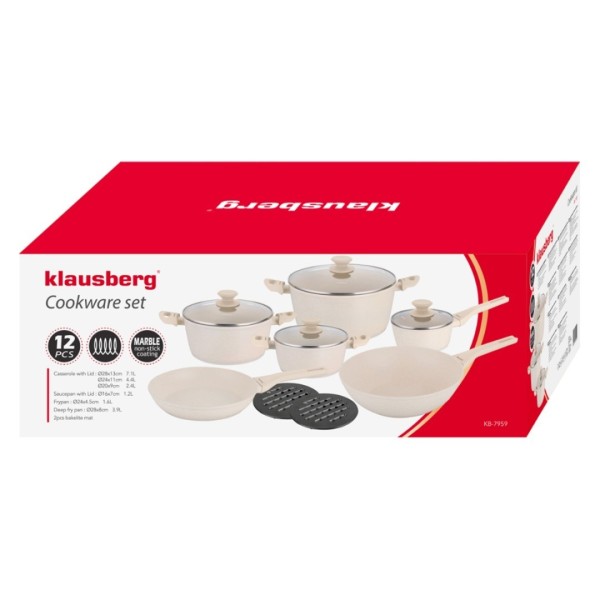 Набір з 12 мармурових посуду KLAUSBERG KB-7959