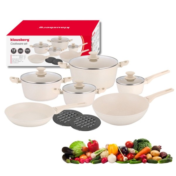 Набір з 12 мармурових посуду KLAUSBERG KB-7959