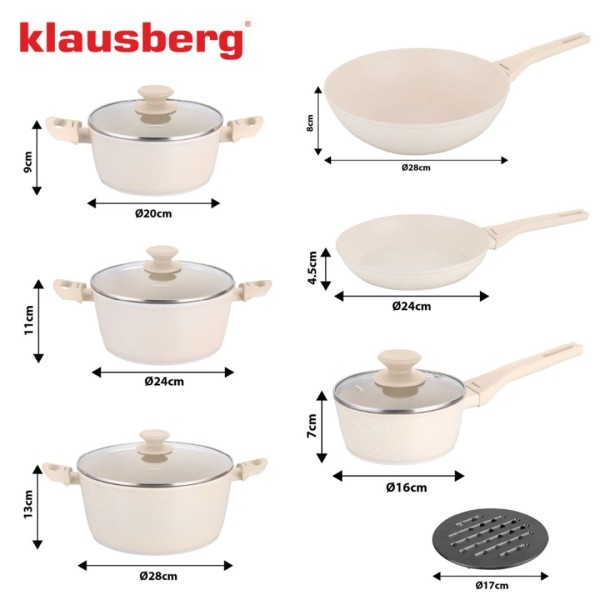 Набір з 12 мармурових посуду KLAUSBERG KB-7959