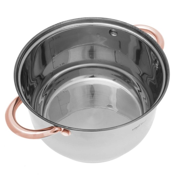 СТАЛЕВІ КАСТРУЛІ НА 6 ЕЛЕМЕНТІВ KINGHOFF ROSEGOLD KH-1762