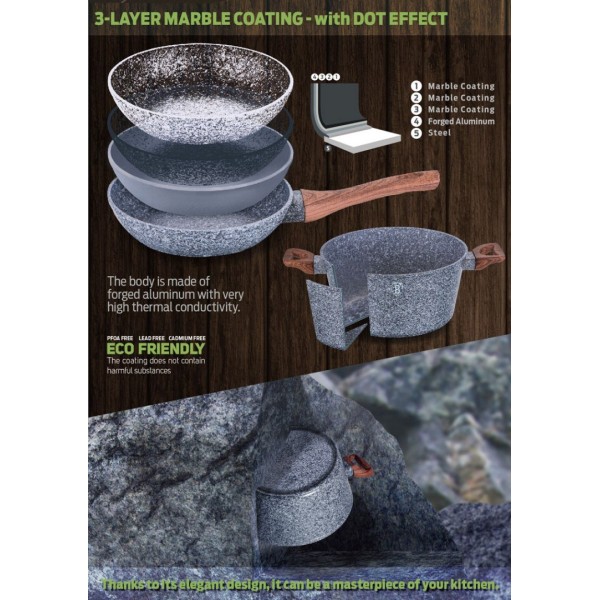 Набір з 5 предметів, 2 каструлі зі сковородою 24 см, BERLINGER HAUS FOREST LINE BH-7060