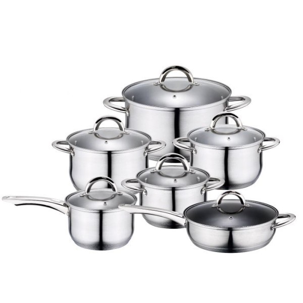 СКЛЯНЦІ KiNGHOFF JUMBO SILVER 12 ШТУК KH-4450