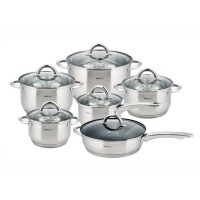 СКЛЯНЦІ KiNGHOFF JUMBO SILVER 12 ШТУК KH-4450