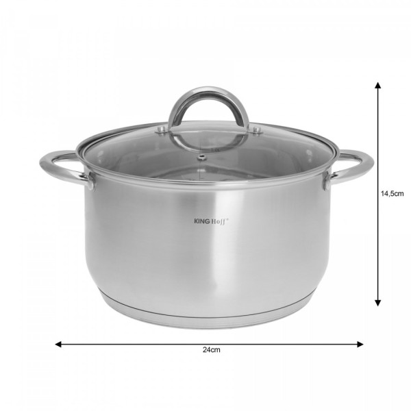 СКЛЯНЦІ KiNGHOFF JUMBO SILVER 12 ШТУК KH-4450