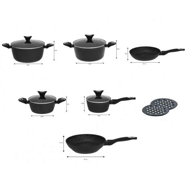 Гранітні горщики MARMO 12 шт. KLAUSBERG KB-7244