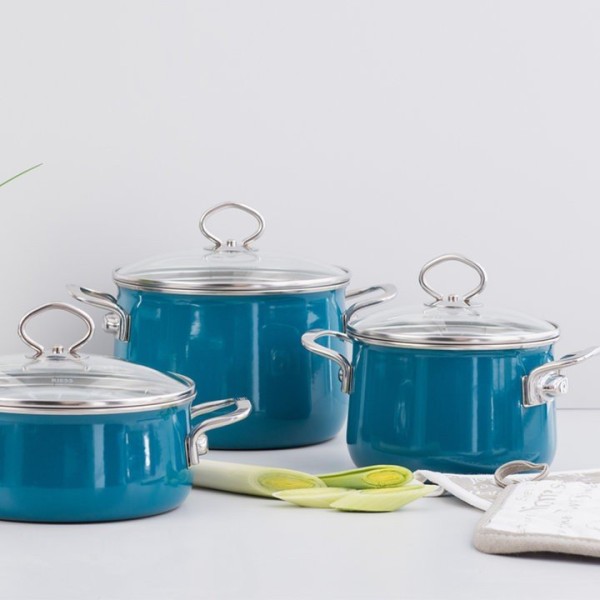 RIESS - Набір посуду з 5 предметів кольору аквамарин