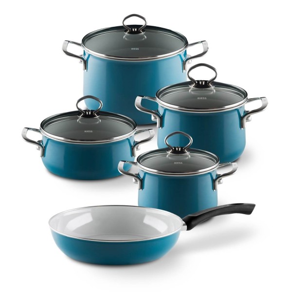 RIESS - Набір посуду з 5 предметів кольору аквамарин