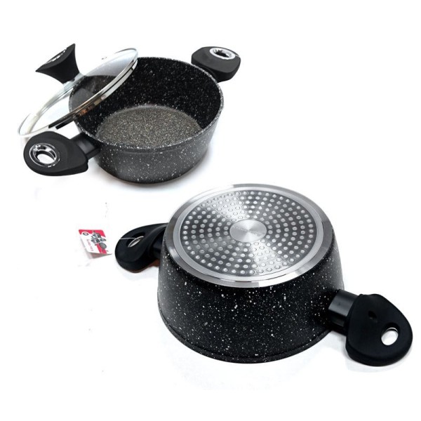 ГРАНІТНІ ГОРЩИКИ ЗОЛОТОГО МАРМО, 12 ШТУК, KLAUSBERG KB-7201