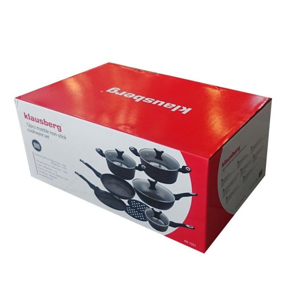 ГРАНІТНІ ГОРЩИКИ ЗОЛОТОГО МАРМО, 12 ШТУК, KLAUSBERG KB-7201