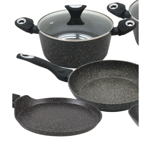 ГРАНІТНІ ГОРЩИКИ ЗОЛОТОГО МАРМО, 12 ШТУК, KLAUSBERG KB-7201