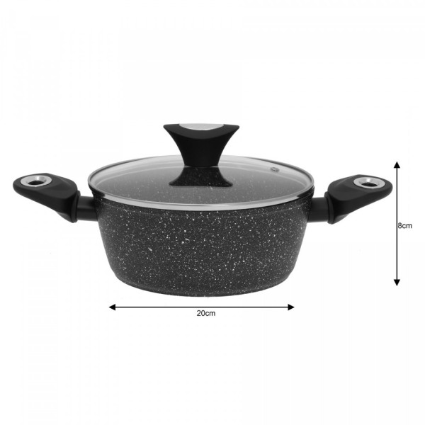 ГРАНІТНІ ГОРЩИКИ ЗОЛОТОГО МАРМО, 12 ШТУК, KLAUSBERG KB-7201