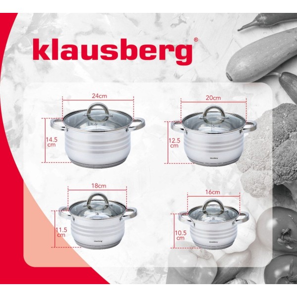 Zestaw garnków Klausberg KB-7694 (8 elementów)