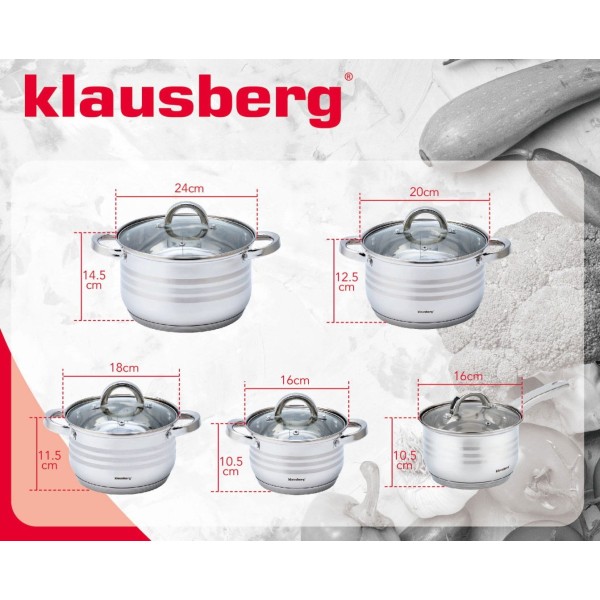Zestaw garnków Klausberg KB-7697 (10 elementów)