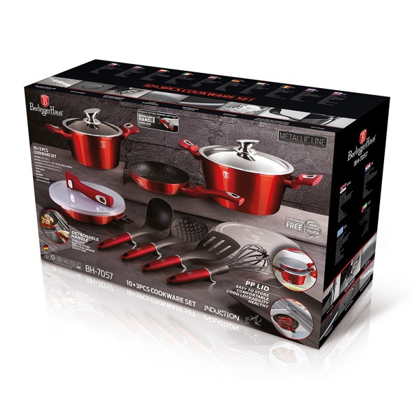 Zestaw garnków i patelni Berlinger haus BH-7057 (burgundy)