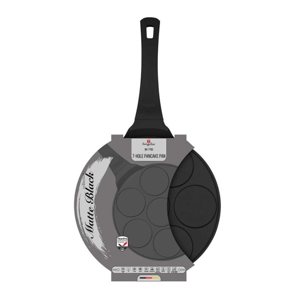 ТИТАНОВА СКОВОРОДА 26 СМ ДЛЯ МЛИНЦІВ BERLINGER HAUS BH-7793 ЧОРНА ТРОЯНДА