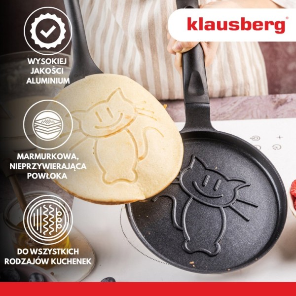 KLAUSBERG KB-7973 ФОРМА ДЛЯ ВИПІЧКИ МЛИНЦІВ З КОТОМ 18 см