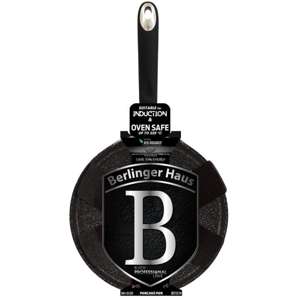 Форма для млинців 25 см титанова BERLINGER HAUS BLACK PROFESSIONAL LINE BH-6128