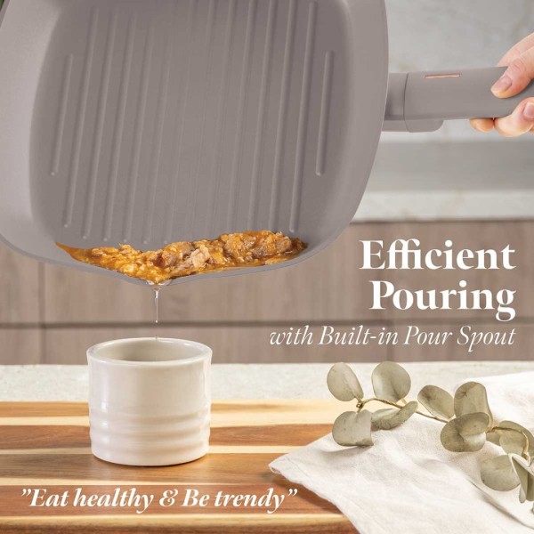 ТИТАНОВА СКОВОРОДА-ГРИЛЬ 28 см BERLINGER HAUS BH-8096 СІРО-КОЛЬОРОВА