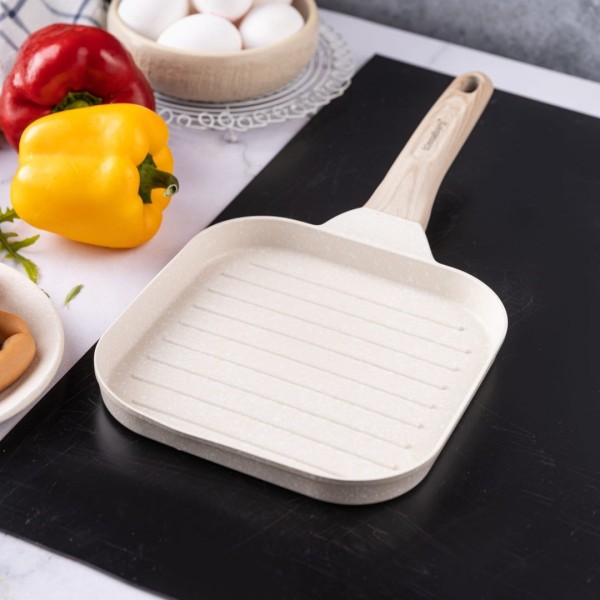 Сковорода-гриль 18 X 18 см мармурова KLAUSBERG KB-7812 бежева