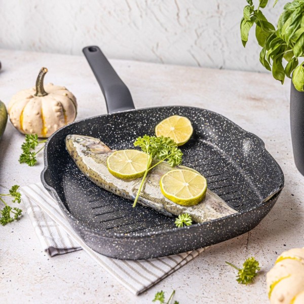 Сковорода-гриль з мармуровим покриттям 24 см Klausberg KB-7661