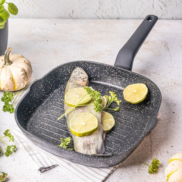 Сковорода-гриль з мармуровим покриттям 24 см Klausberg KB-7661