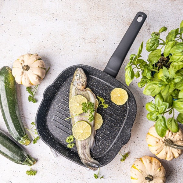 Сковорода-гриль з мармуровим покриттям 24 см Klausberg KB-7661