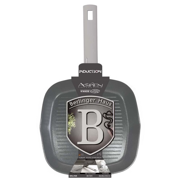 Квадратна сковорода-гриль з титановим покриттям 28x28 см BERLINGER HAUS ASPEN BH-7072