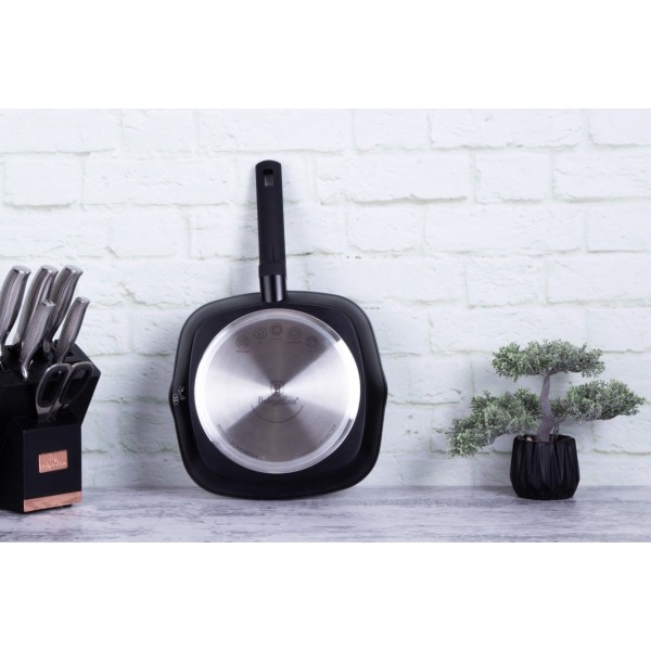 Квадратна сковорода-гриль з титановим покриттям 28 см BERLINGER HAUS MONACO BH-7092