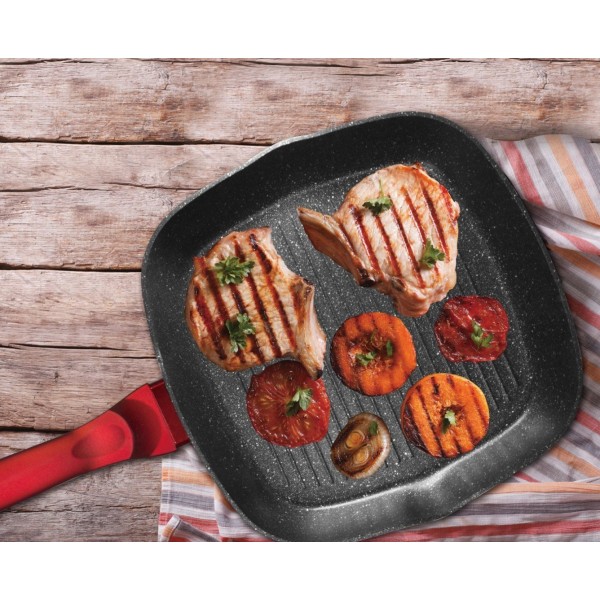 Гранітний гриль-сковорідка 28 см Berlinger Haus Metallic Line бордовий BH-1271-N