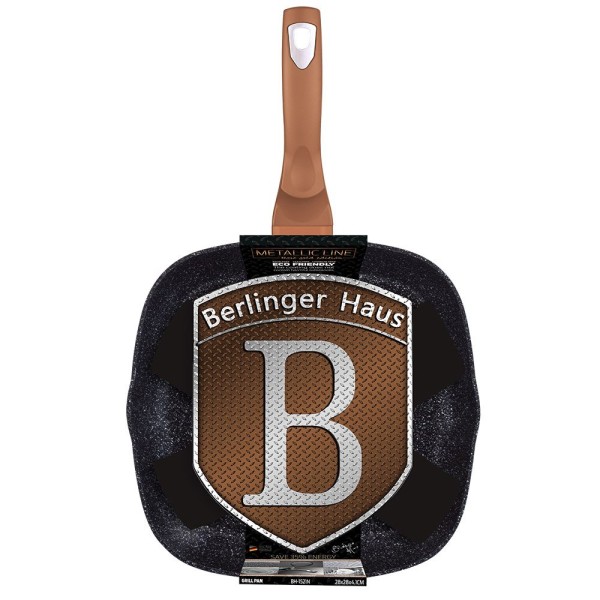 Гранітний гриль-сковорідка 28 см Berlinger Haus Metallic Line рожеве золото BH-1521-N
