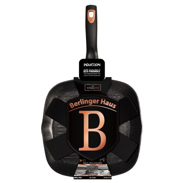 Гранітний гриль-сковорідка 28 см Berlinger Haus Black Rose BH-1636-N