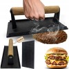 ŻELIWNA PRASKA 20x10cm DO GRILLOWANIA BURGERÓW STEKÓW MIĘSA HAGE