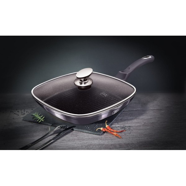 Сковорода-гриль з гранітним покриттям 28x28 см BERLINGER HAUS Carbon Pro BH-6909