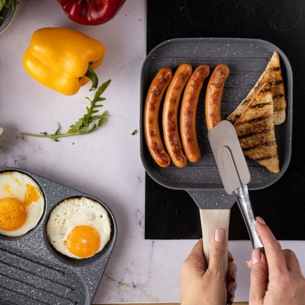 Сковорода-гриль 18 X 18 см мармур KLAUSBERG KB-7811 сіра