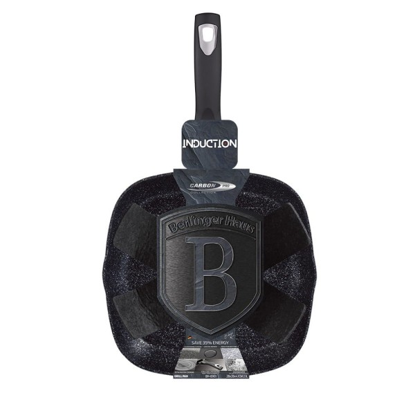 Сковорода-гриль з гранітним покриттям 28x28 см BERLINGER HAUS Carbon Pro BH-6901