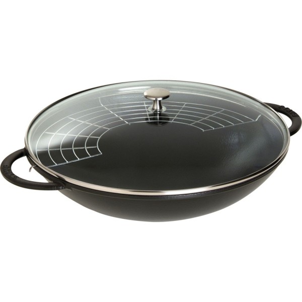 Wok żeliwny Staub 37 cm (czarny)