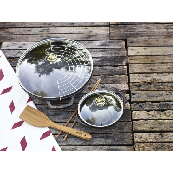 Чавунний вок STAUB з кришкою 30 см, синій