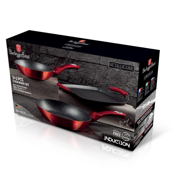 Zestaw patelni Berlinger haus BH-1668 (metaliczny burgund)