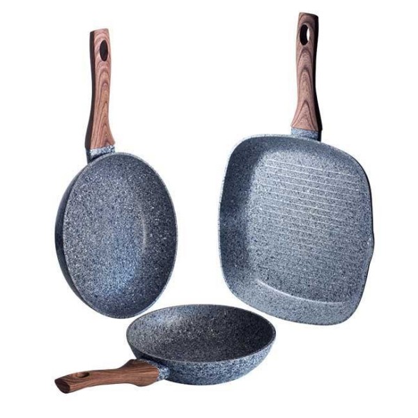 НАБІР З 3 ГРАНІТНИХ СКОВОРІД BERLINGER HAUS BH-1215