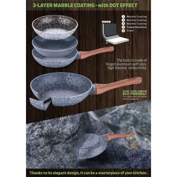 НАБІР З 3 ГРАНІТНИХ СКОВОРІД BERLINGER HAUS BH-1215