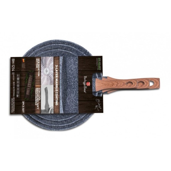 НАБІР З 3 ГРАНІТНИХ СКОВОРІД BERLINGER HAUS BH-1214