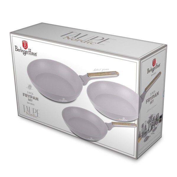 Набір з 3 сковорідок BerlingerHaus BH-8341 Taupe Nordic Collection