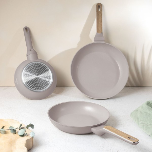 Набір з 3 сковорідок BerlingerHaus BH-8341 Taupe Nordic Collection