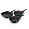 НАБІР З 3 ТИТАНОВИХ СКОВОРОДИН BERLINGER HAUS METALLIC EMERALD BH-6167