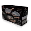 НАБІР З 3 ГРАНІТНИХ СКОВОРОДИН ЗІ З'ЄМНОЮ РУЧКОЮ 5 ЕЛЕМЕНТІВ BERLINGER HAUS METALLIC LINE ROSE GOLD BH-7038