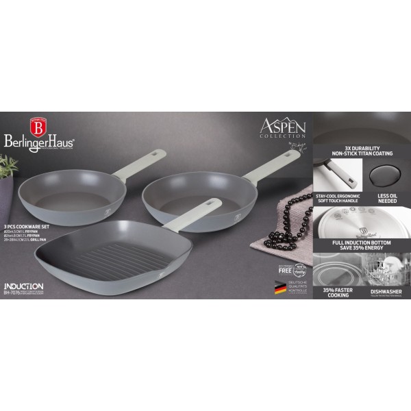 Zestaw patelni Berlinger haus ASPEN BH-7076 (20/24/28 cm)