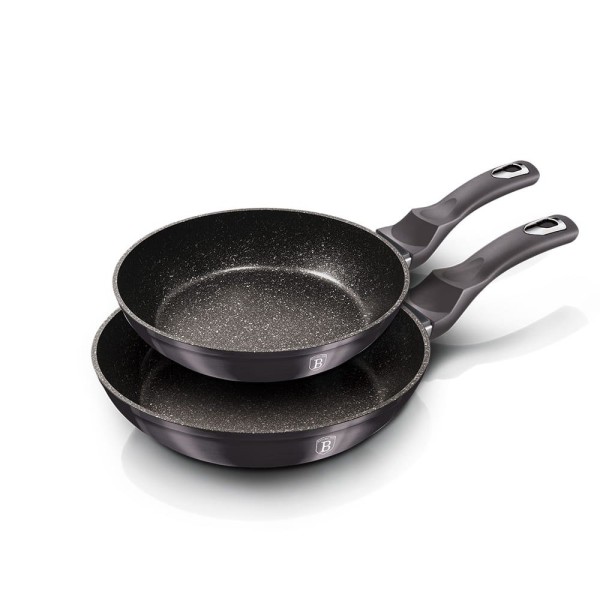 Набір сковорідок BERLINGER HAUS Carbon Pro BH-6908 з гранітним покриттям 22/26 см